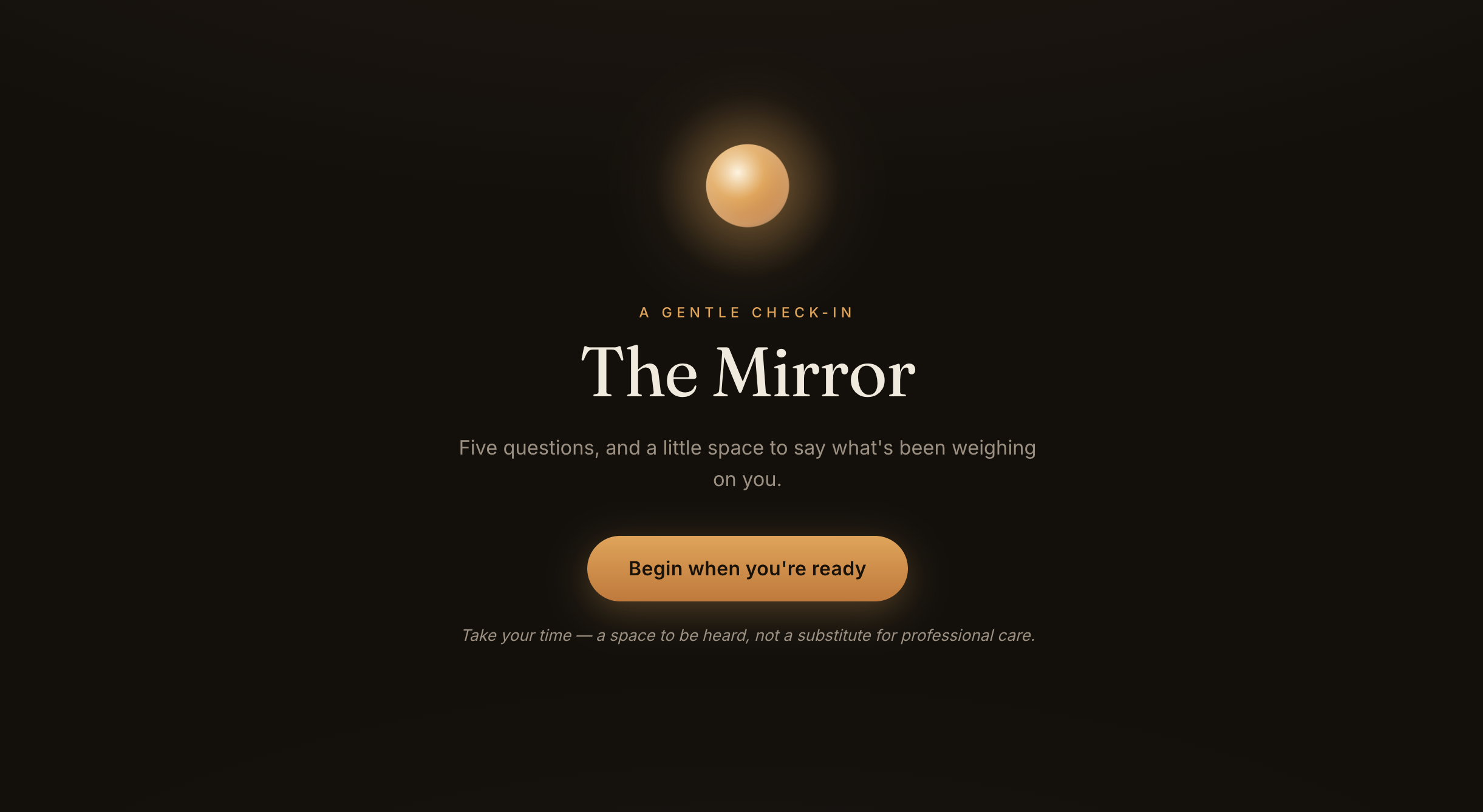 The Mirror — A Gentle AI Check-In With a Personal Wellness Score